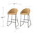Walter Wicker Counter Stool with Iron Frame