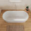Baignoire îlot Fslefay 63'' en terrazzo, résine de pierre mouchetée, baignoire profonde avec trop-plein et bonde escamotable.-121412807
