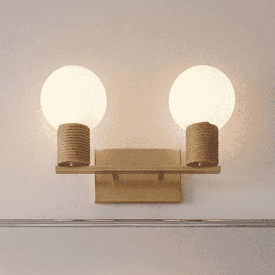 2-Light Bathroom Vanity Light in Warm Brass