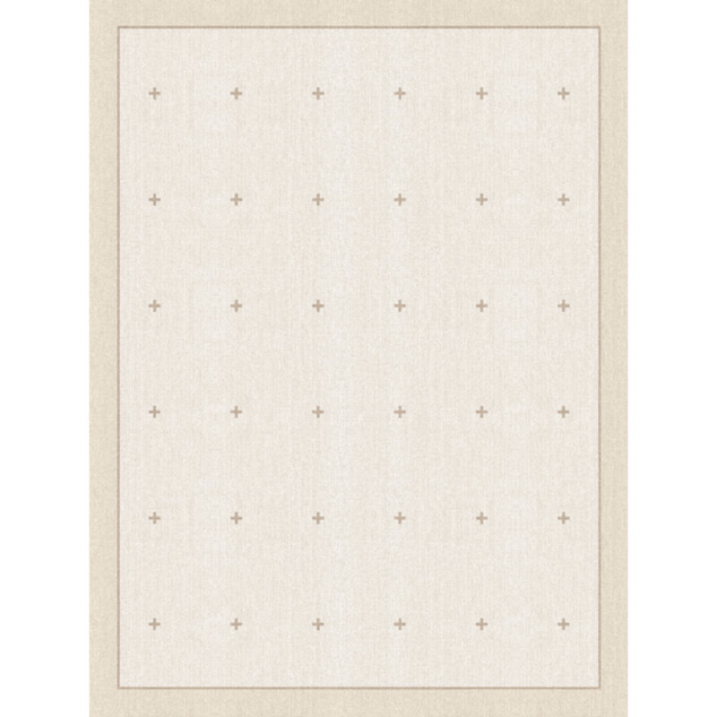 Area Rug Machine Washable Rug Home Modern Bordered Beige Rug Geometric Carpet Contemporary Cross Motifs Dot Area Rug 9x12
