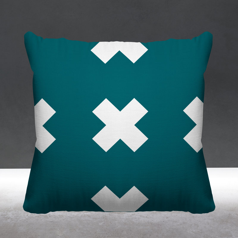 Coussin intérieur / extérieur Luella, 15 po x 15 po, Vert, Carré