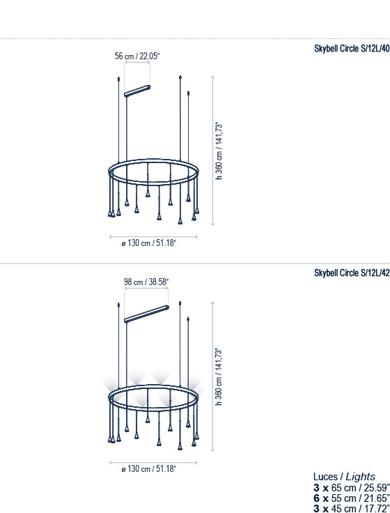 Skybell 12 - Light LED Chandelier