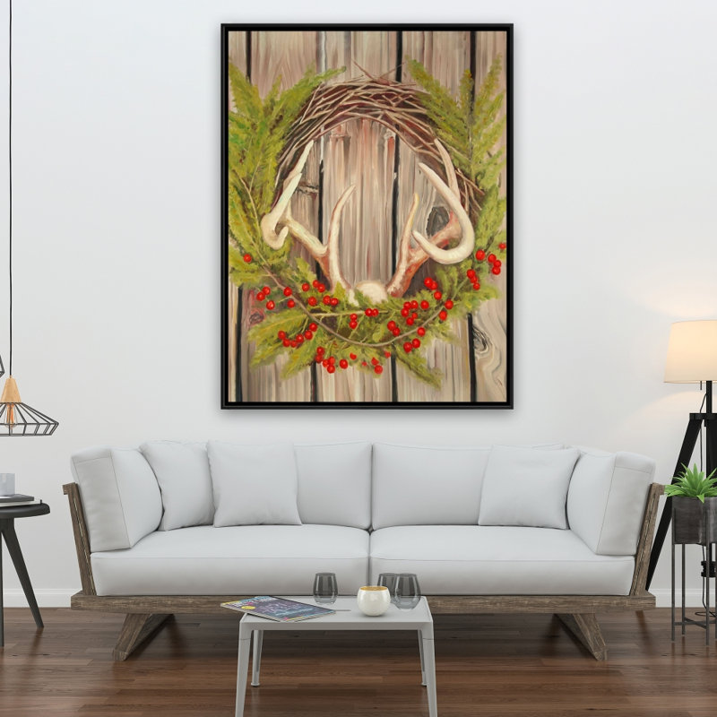 Couronne de Noël avec impression de panache sur toile