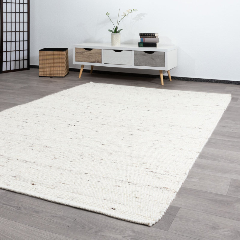 Eastville Solid Colour Hand Woven Flatweave Area Rug, Rectangle 70 x 130cm