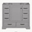 Base de meuble-lavabo sur pied 36 po seulement, armoire en panneau de fibres à densité moyenne avec 6 tiroirs, diviseur de tiroir multifonctionnel et tablette réglable, gris-1361879984