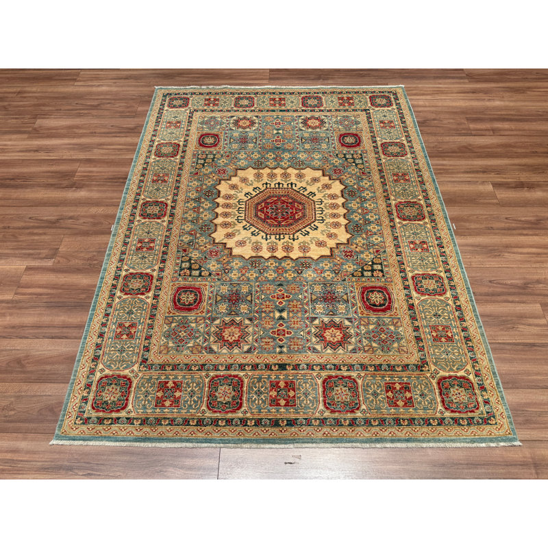 Tapis en laine et coton beige noué à la main Original