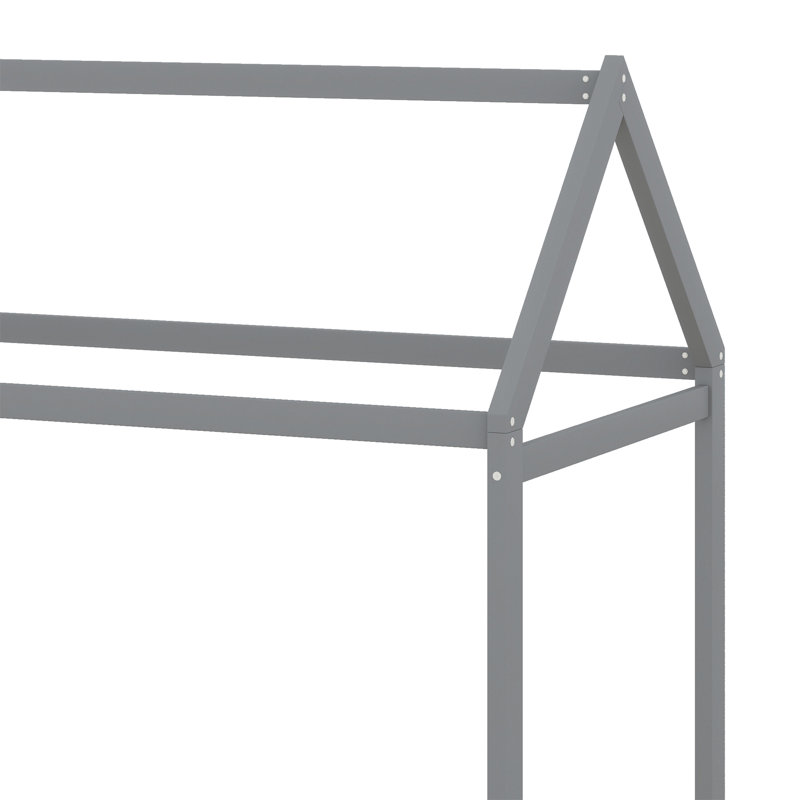 Lit maison en bois, Gris