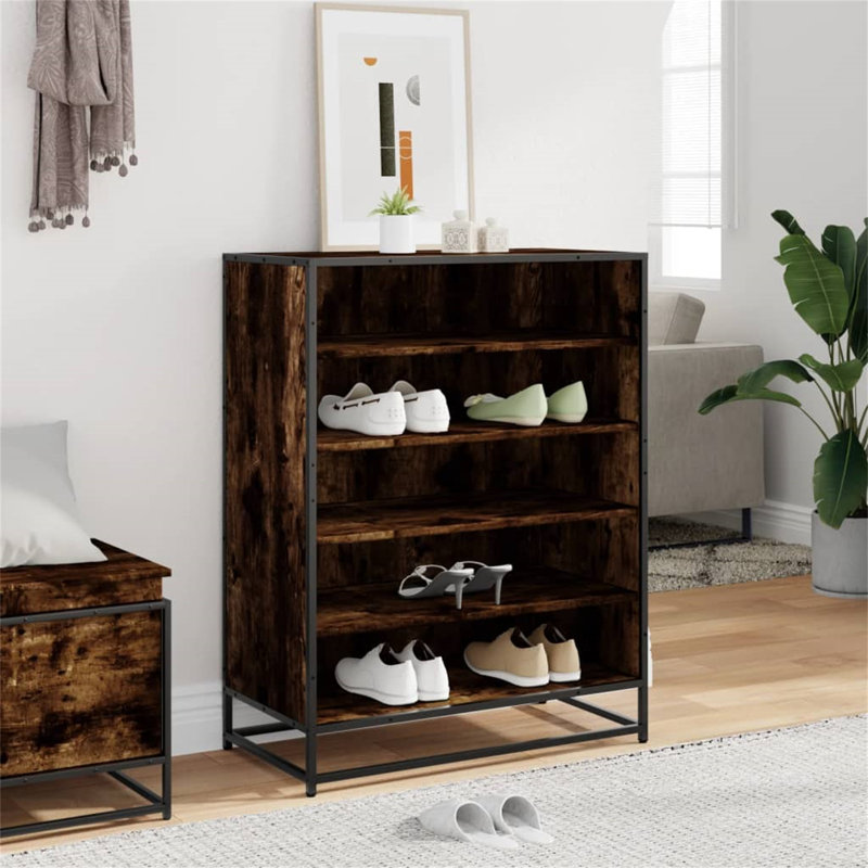 Beauchamps 15 Pair Shoe Storage Cabinet, Brown/White/Pink