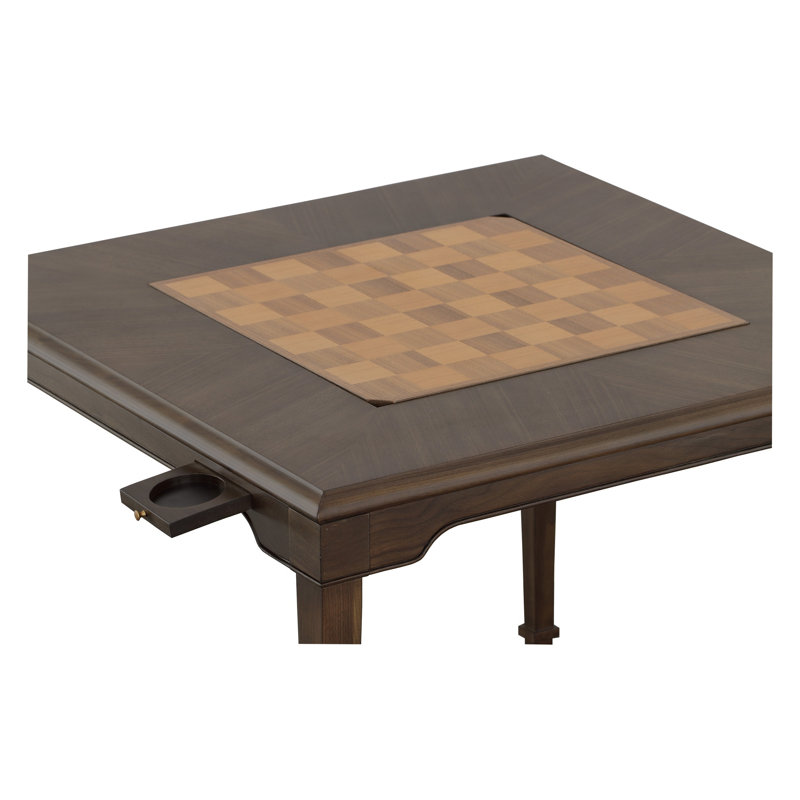 Oscar 38" 4 - Player Walnut Card Table with Cup Holders