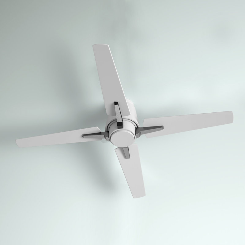 Lindale 52" Satin White Low Profile Ceiling Fan with Remote