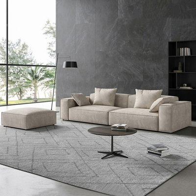 Beige Polyester 2 - Piece Living Room Set