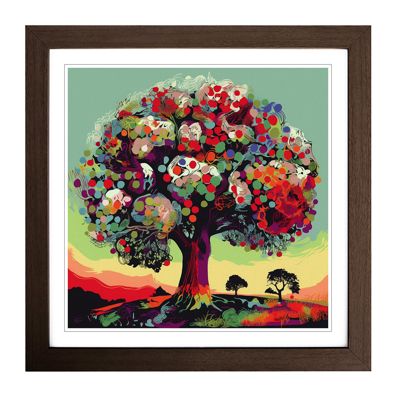 Apple Tree Pop Art - Framed Print, Walnut