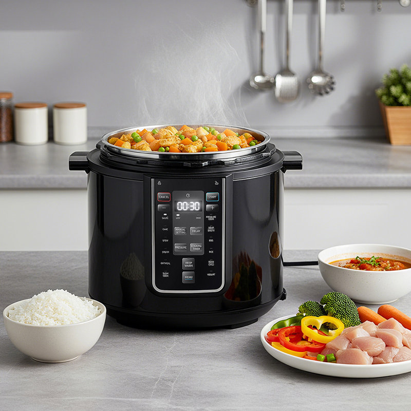 COMFEE' 1200W Multifunctional Household Pressure Cooker 7.6L Stainless Steel Inner Pot