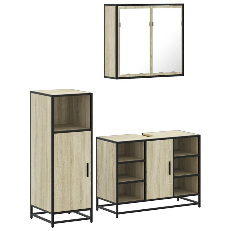 Alquaves Bathroom Furniture Suite, Light Wood