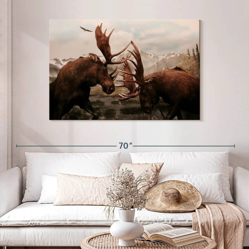 Brampt Moose Battle, 32" H x 48" W