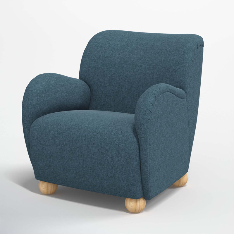 Cowen Polyester Armchair, Zuma Navy Textured Linen