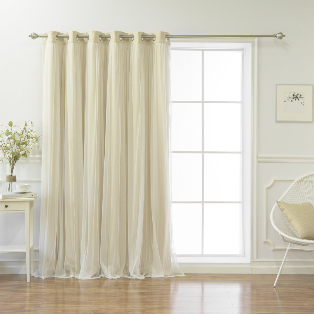 Granado Lace Solid Blackout Thermal Grommet Single Curtain Panel House of Hampton® Curtain 