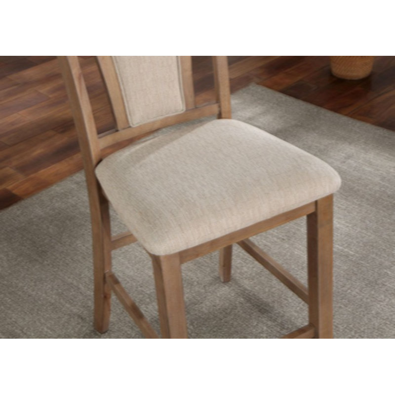 Upholstered Counter Stool with Solid Wood Frame