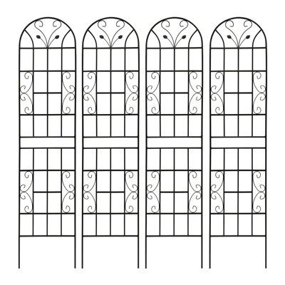 Ensemble de 4 treillis de jardin en métal 86,7 "x 19,7" antirouille pour plantes grimpantes