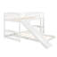 Twin Over Bunk Bed In White, Equipped With Slide And Reversible , Solid Pine Frame Material, Space - Saving For Bedrooms, Gray Style Features, 18 Support Slats White Built Adjustable Side