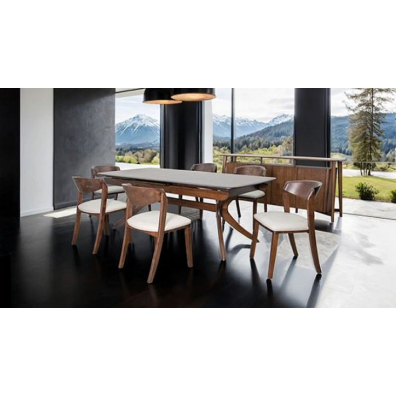 Ensemble de salle à manger de style moderne Mid-Century avec une riche finition noyer Raymond