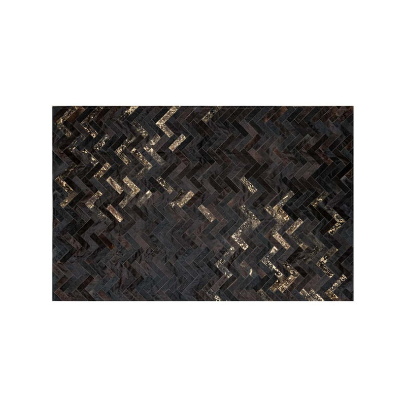 Estrella Cowhide Geometric Area Rug, Rectangle 9' x 12'