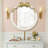 28" French Country Round Vanity Mirror, Cream & Gold Bow Framed Mirror for Nursery-830881203-827418199