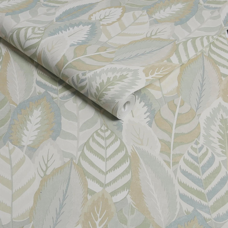 Sublime Arty Leaves Sage 10m x 52cm Matte Wallpaper Roll