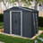 8ft x 4ft Outdoor Metal Storage Shed with Sliding Door and foundation for Backyard, Patio, Lawn-116106435-116106436