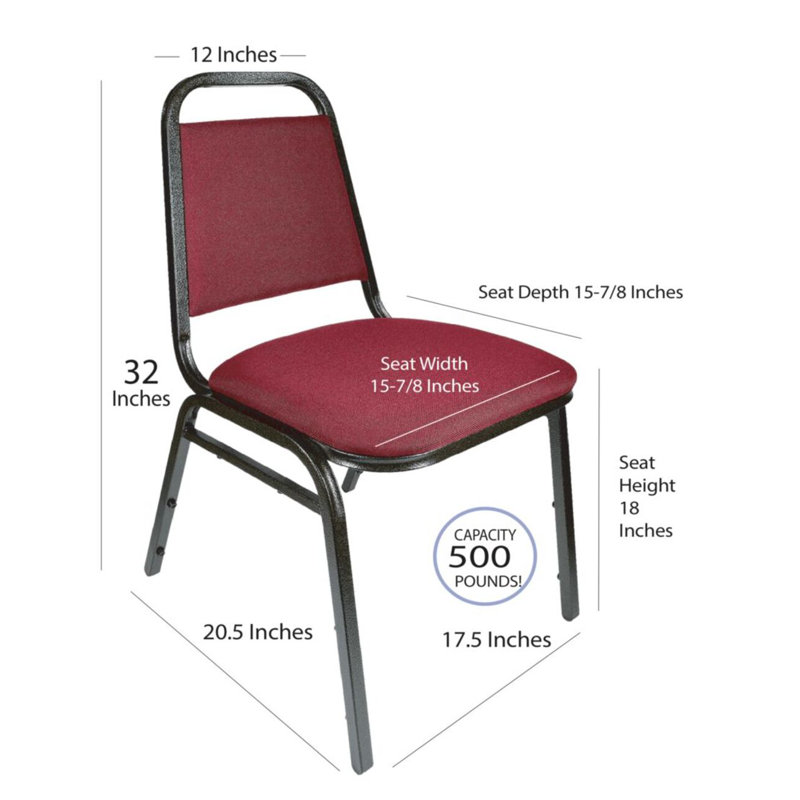 Chaise de banquet trapézoïdale Chivari - plusieurs options de tissu, de vinyle et de structure