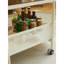 Table basse mobile ovale en verre et métal avec rangement