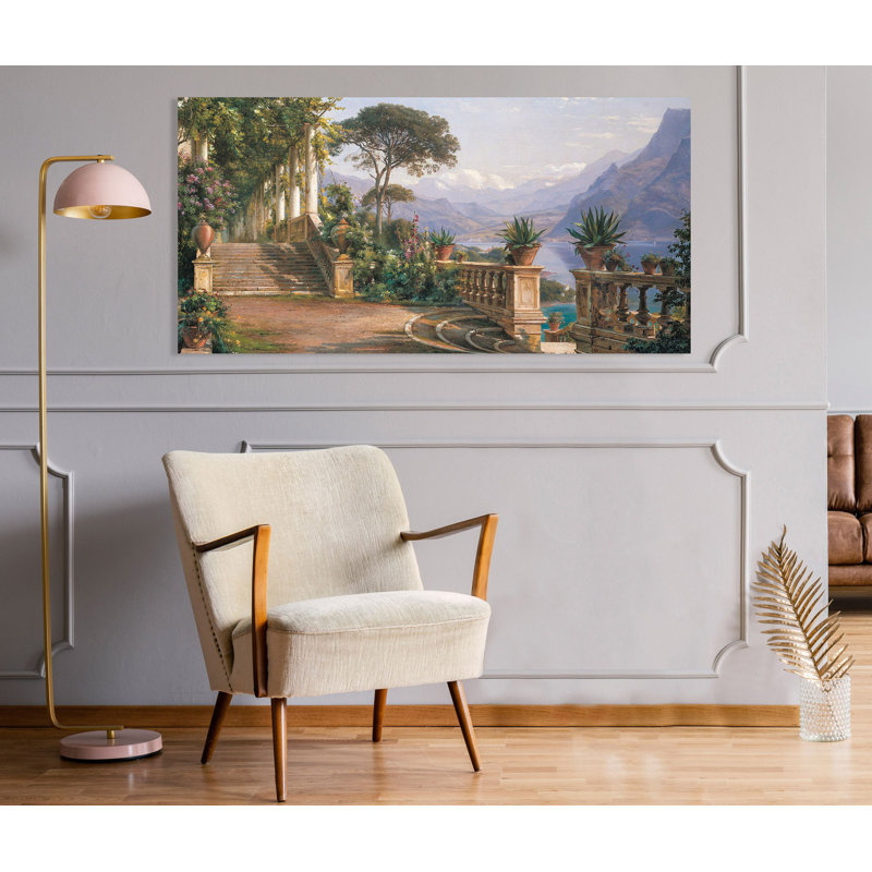 Lodge On Lake Como by Carl Frederic Aagaard - Wrapped Canvas Print, 50 cm H x 100 cm W