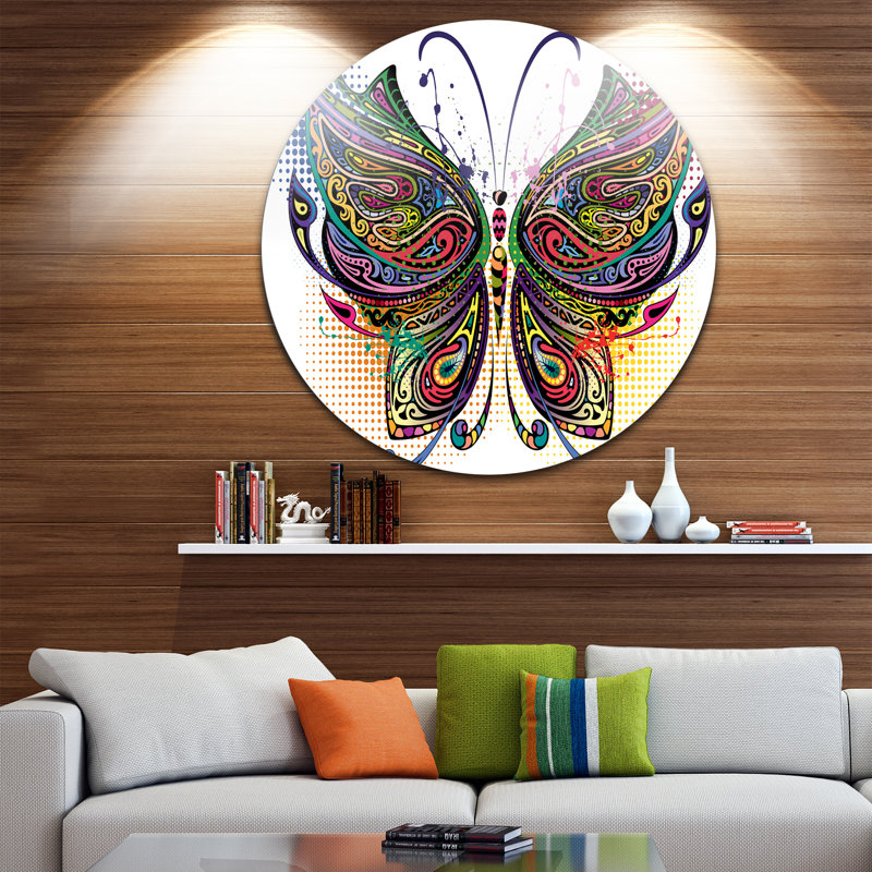 « panaché papillon », impression, H 38 po x l 38 po x P 1 po, Métal