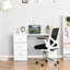 Table de travail avec bureau à 3 tiroirs et tablette de rangement Homcom