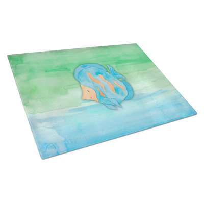 Caroline's Treasures Tempered Glass Fish Watercolor Cutting Board