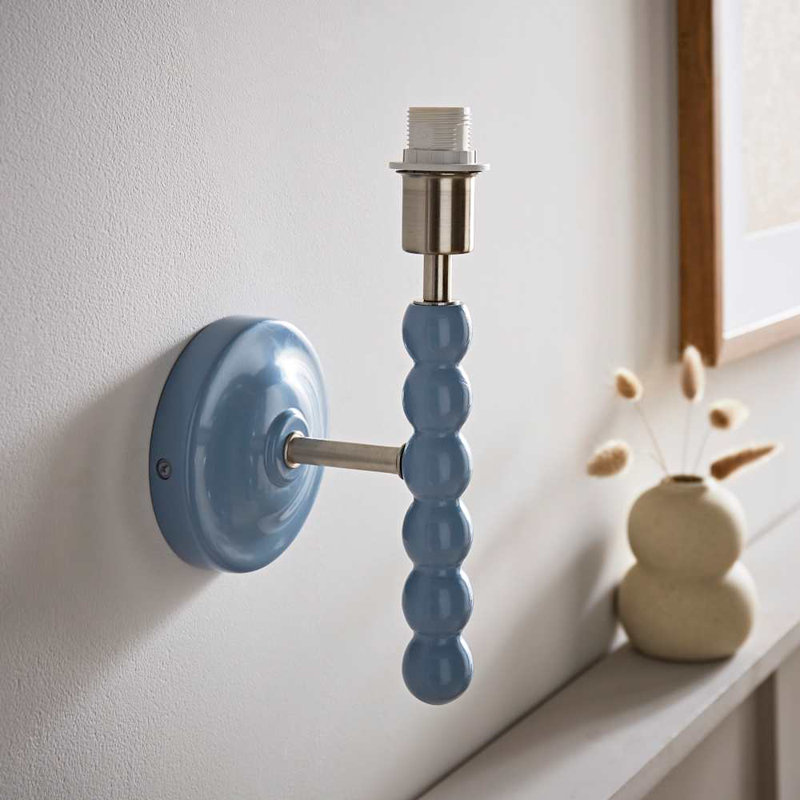 Alderic Manufactured Wood Armed Sconce, Blue
