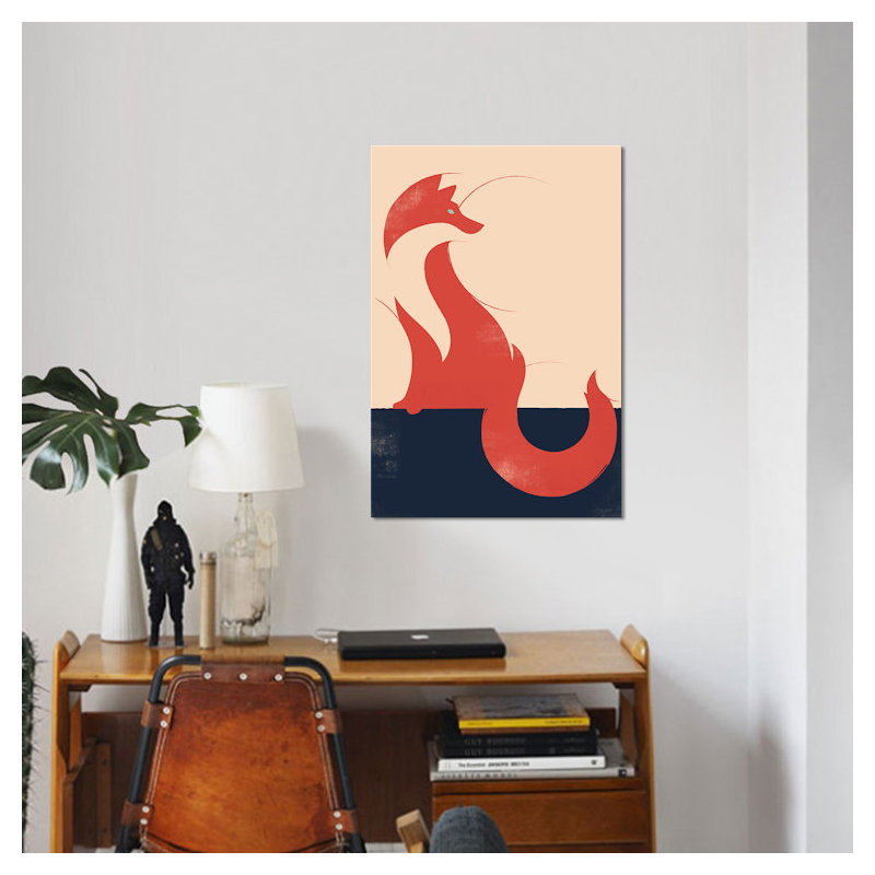 «The Fox», impression sur toile, H 40 po x l 26 po x P 1,5 po, Pas de tapis, Toile tendue