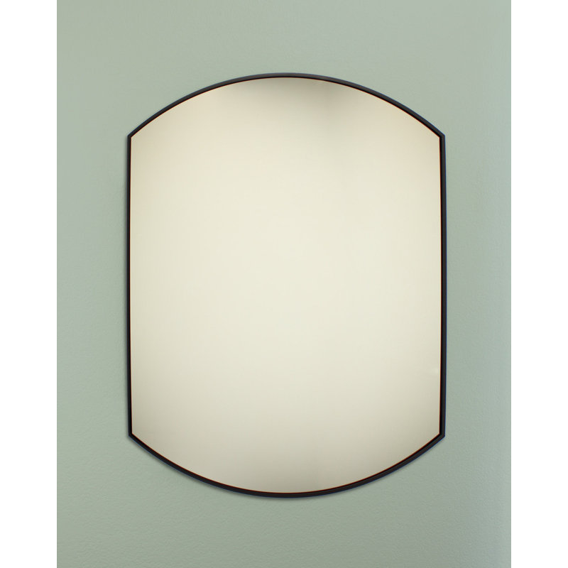 Harper Crescent 30" x 36" Wall Mirror, Mount on Wall Horizontal/Vertical Portrait/Landscape, ideal as Hall, Entryway, Foyer, or Bathroom Mirror, Black