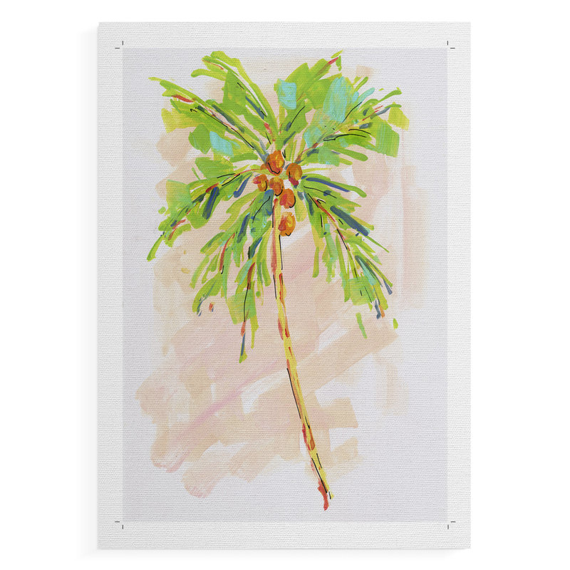 Cocotier I - impression sur toile seulement - NON CADRE, H 27 po x l 18 po