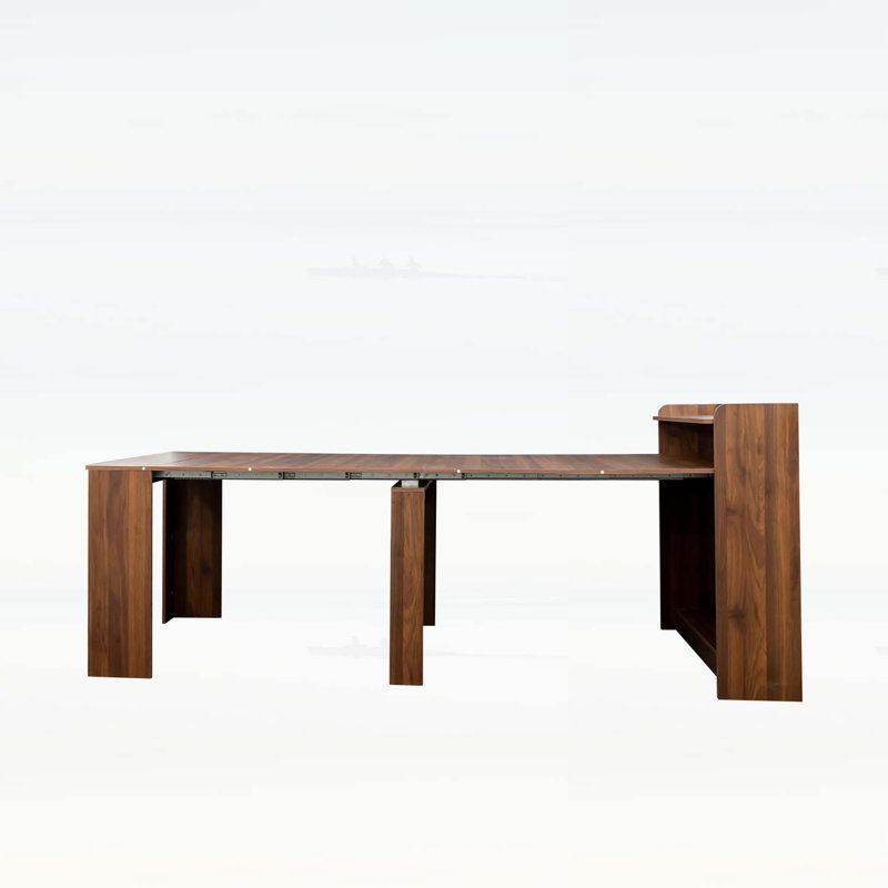 Multifunctional Extendable Console Table, 30.71" H  x 118.11" W x 35.43" D, Walnut