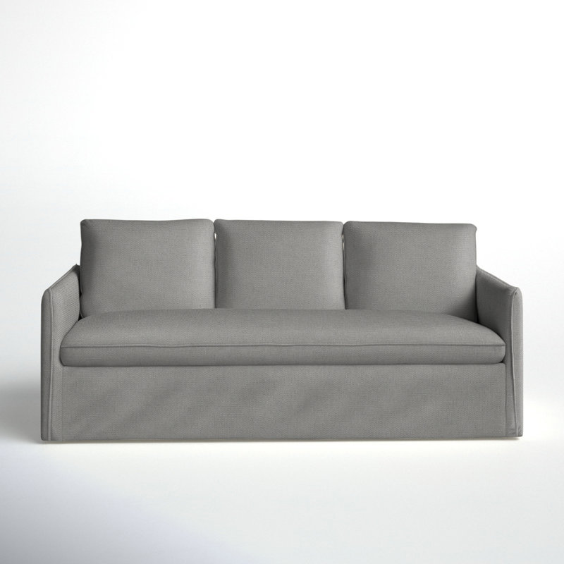 Bellatrix 83'' Slipcovered Sofa, Bayou Light Gray Canvas