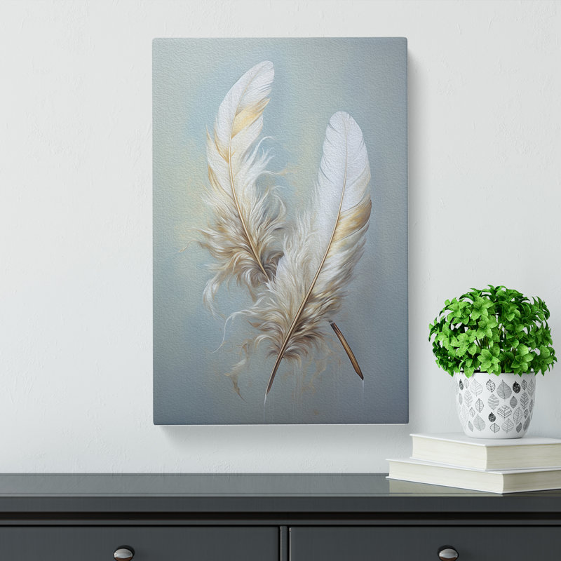 Feather Classicism - Wrapped Canvas Print, 76cm H x 50cm W x 3cm D