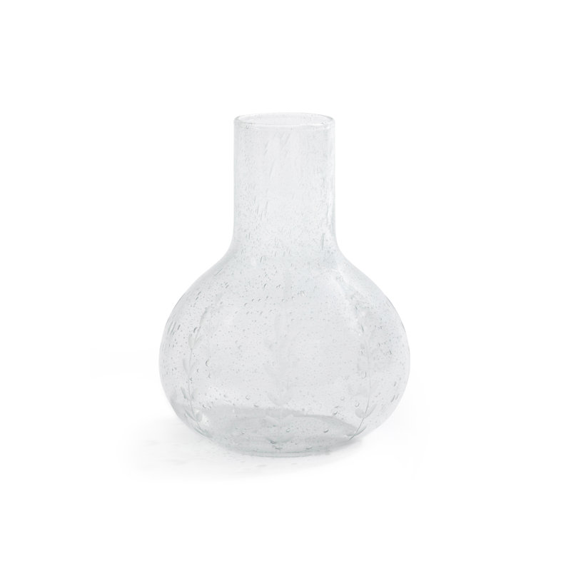 Caspian Etched Glass Carafe with Bubble Design