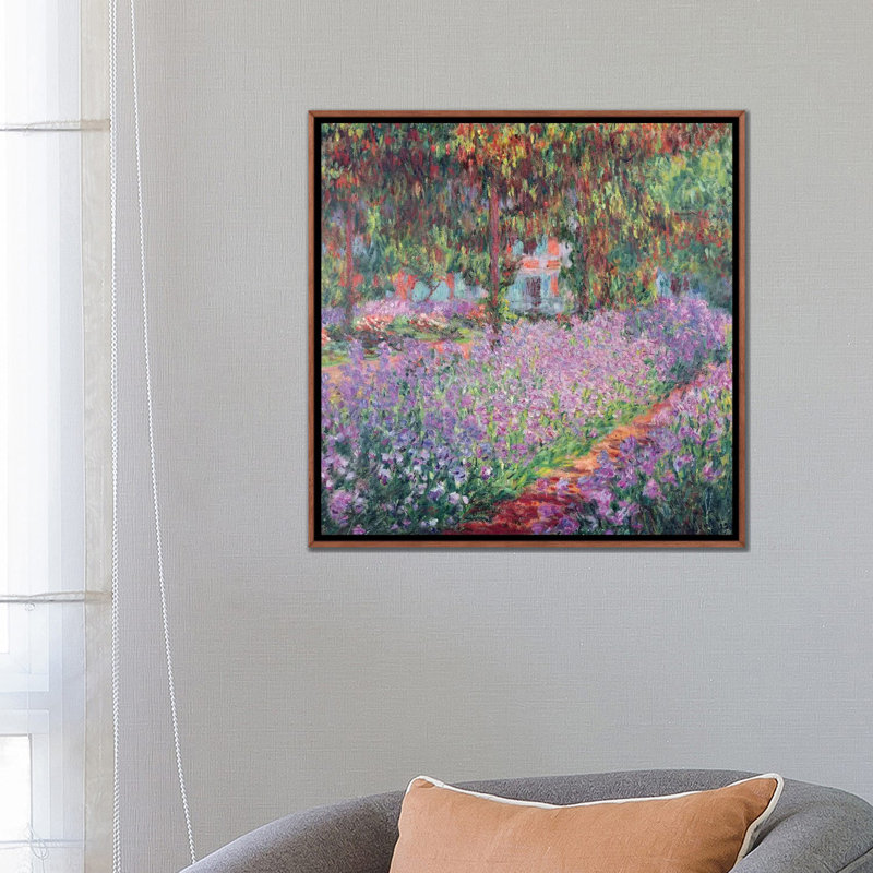 "Le jardin de l’artiste à Giverny" par Claude Monet 1900, reproduction d’art, H 26 po x l 26 po x P 1,5 po, Pas de tapis
