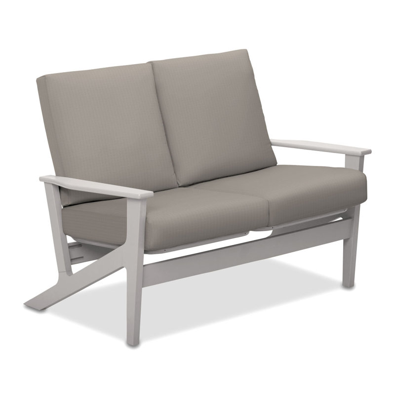 Chrisa 51.5'' Wide Loveseat with Cushions, Dazzle, Textured Snow