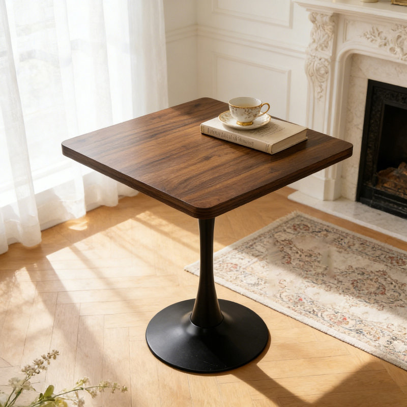 Table de salle à manger carrée, table Tulip, H 28,7 po x L 27,8 po x l 27,8 po
