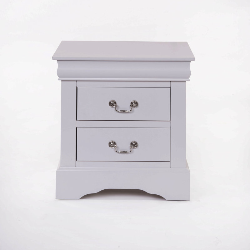 White Finish Nightstand, White 2
