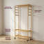 Wooden Clothes Rack | Portable Open Wardrobe with Shoe Storage