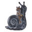 Statue de jardin ludique grenouille sur pied - pièce décorative ou sculpture d'extérieur pour patio ou jardin - 19 po, gris