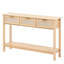 Table d'entrée naturelle, 3 tiroirs de rangement et utilisation multifonctionnelle, idéale pour le salon, la chambre à coucher ou le vestibule, panneau de particules en chêne, console stable avec plusieurs espaces, pieds